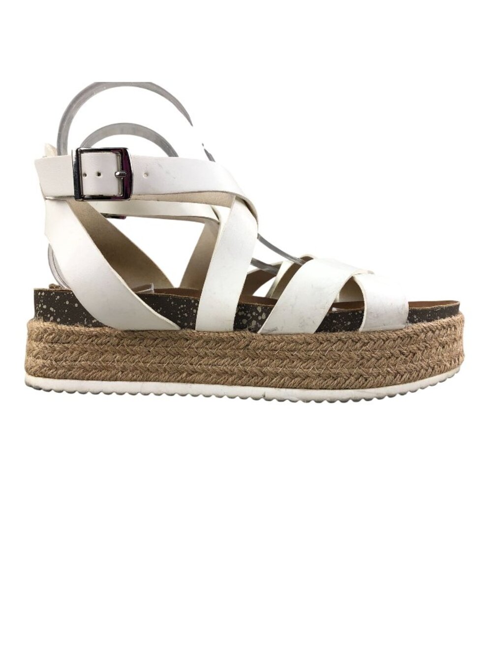 Patrizia Spring Step Women's Size 9 Renae White Strappy Jute Platform Sandals